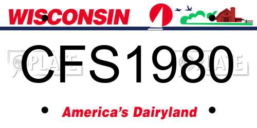 CFS1980 Wisconsin License Plate