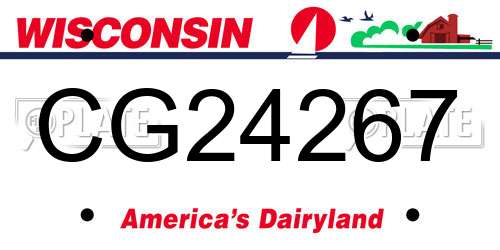 CG24267 Wisconsin License Plate