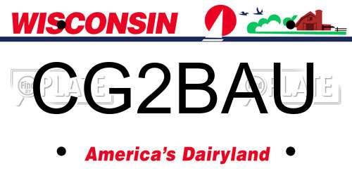 CG2BAU Wisconsin License Plate