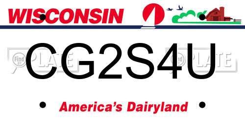 CG2S4U Wisconsin License Plate
