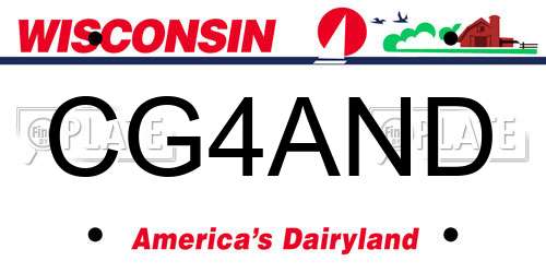 CG4AND Wisconsin License Plate