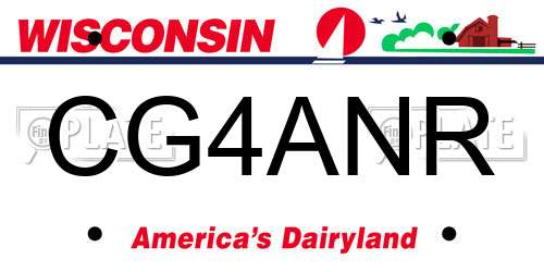 CG4ANR Wisconsin License Plate