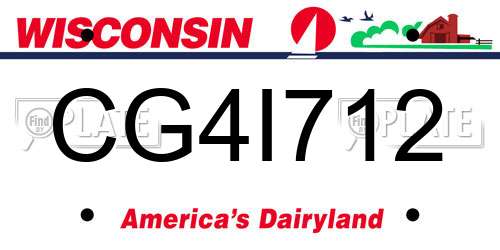 CG4I712 Wisconsin License Plate
