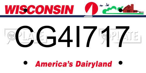 CG4I717 Wisconsin License Plate