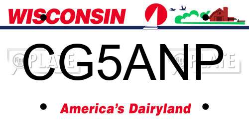 CG5ANP Wisconsin License Plate