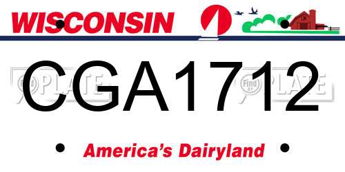 CGA1712 Wisconsin License Plate