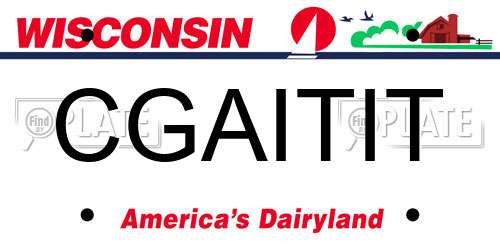CGAITIT Wisconsin License Plate
