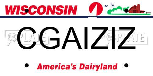 CGAIZIZ Wisconsin License Plate