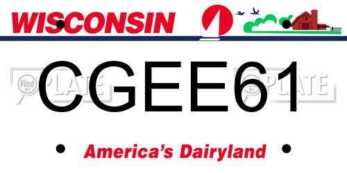 CGEE61 Wisconsin License Plate