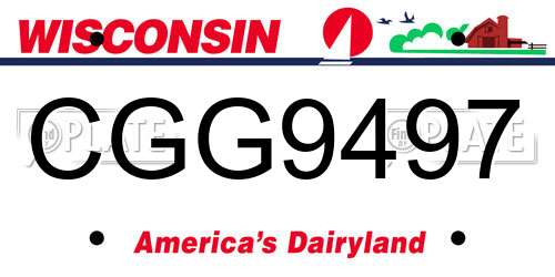 CGG9497 Wisconsin License Plate