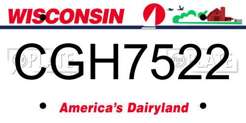CGH7522 Wisconsin License Plate