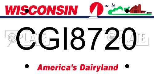 CGI8720 Wisconsin License Plate