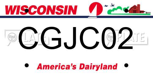 CGJC02 Wisconsin License Plate