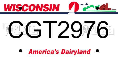 CGT2976 Wisconsin License Plate