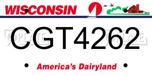 CGT4262 Wisconsin License Plate
