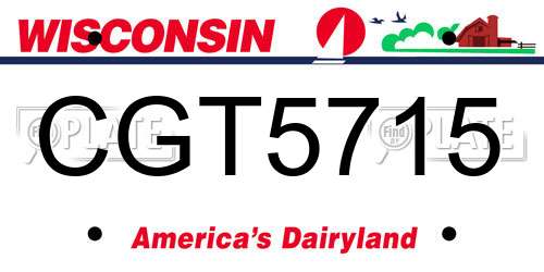 CGT5715 Wisconsin License Plate