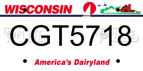 CGT5718 Wisconsin License Plate