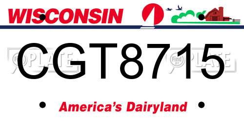 CGT8715 Wisconsin License Plate