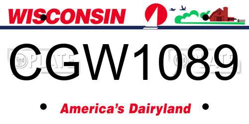 CGW1089 Wisconsin License Plate