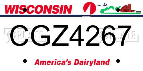 CGZ4267 Wisconsin License Plate