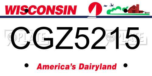 CGZ5215 Wisconsin License Plate
