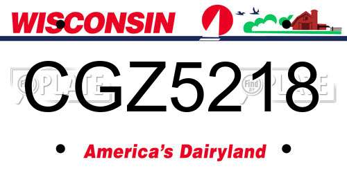 CGZ5218 Wisconsin License Plate