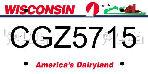 CGZ5715 Wisconsin License Plate