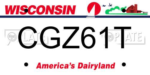 CGZ61T Wisconsin License Plate