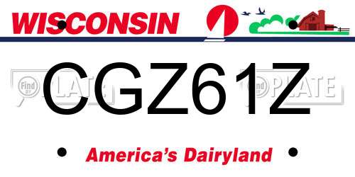 CGZ61Z Wisconsin License Plate