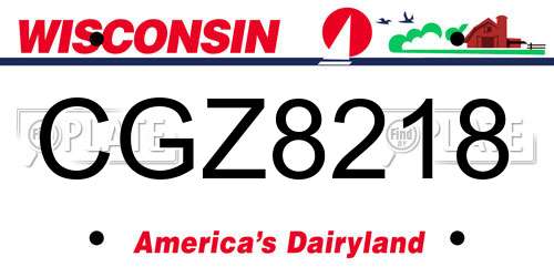 CGZ8218 Wisconsin License Plate