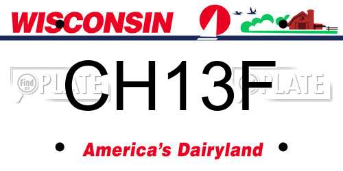 CH13F Wisconsin License Plate