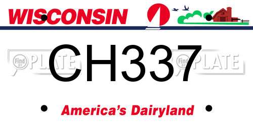 CH337 Wisconsin License Plate