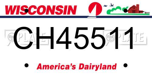 CH45511 Wisconsin License Plate