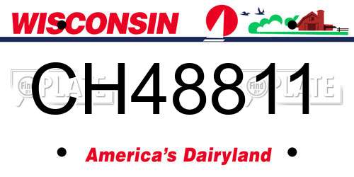 CH48811 Wisconsin License Plate