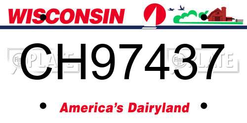 CH97437 Wisconsin License Plate