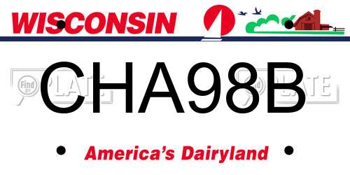 CHA98B Wisconsin License Plate