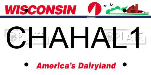 CHAHAL1 Wisconsin License Plate