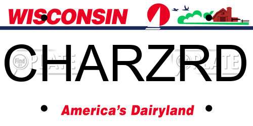 CHARZRD Wisconsin License Plate