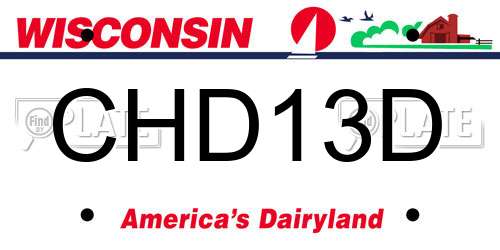CHD13D Wisconsin License Plate