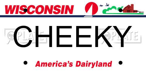 CHEEKY Wisconsin License Plate