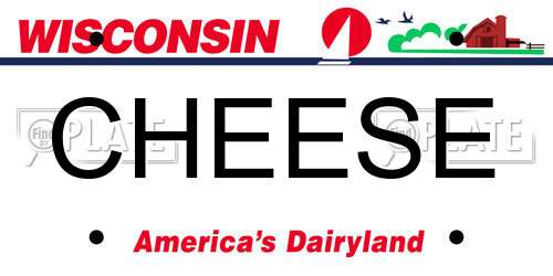 CHEESE Wisconsin License Plate