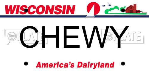 CHEWY Wisconsin License Plate