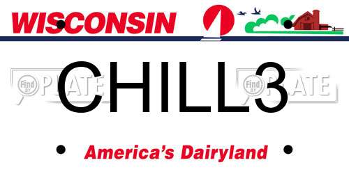 CHILL3 Wisconsin License Plate