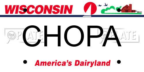 CHOPA Wisconsin License Plate