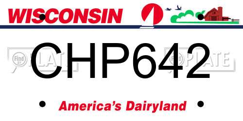 CHP642 Wisconsin License Plate