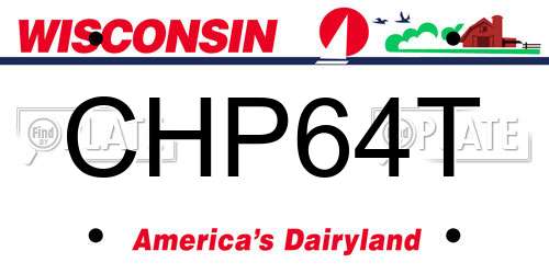 CHP64T Wisconsin License Plate