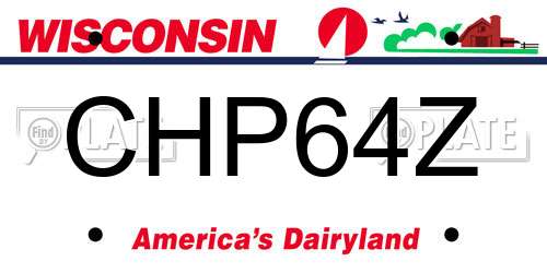 CHP64Z Wisconsin License Plate
