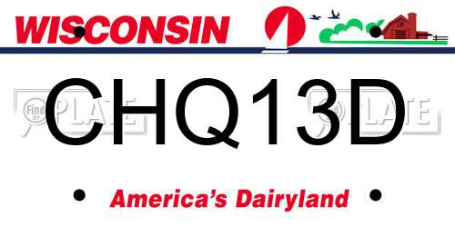 CHQ13D Wisconsin License Plate