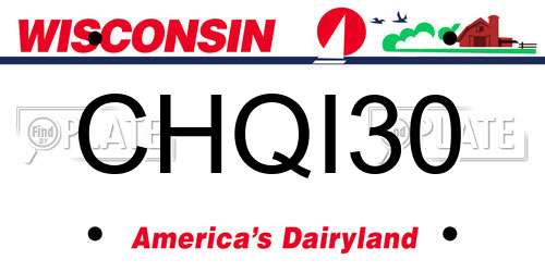CHQI30 Wisconsin License Plate