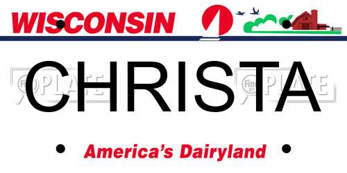 CHRISTA Wisconsin License Plate